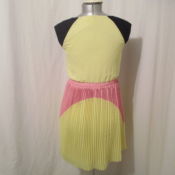 Max & Cleo Color Block  Pleated Dress XXS - Picture 2 of 5